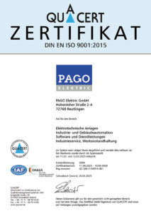 Vorschau auf das Quacert Zertifikat DIN EN ISO 9001:2015